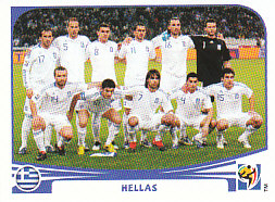 Team Photo Greece samolepka Panini World Cup 2010 #163